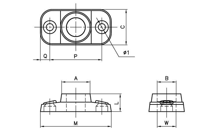 ＰＰ立用台座（小・グレー）図面
