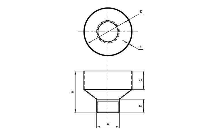 Ａ型ホッパー外ねじ図面