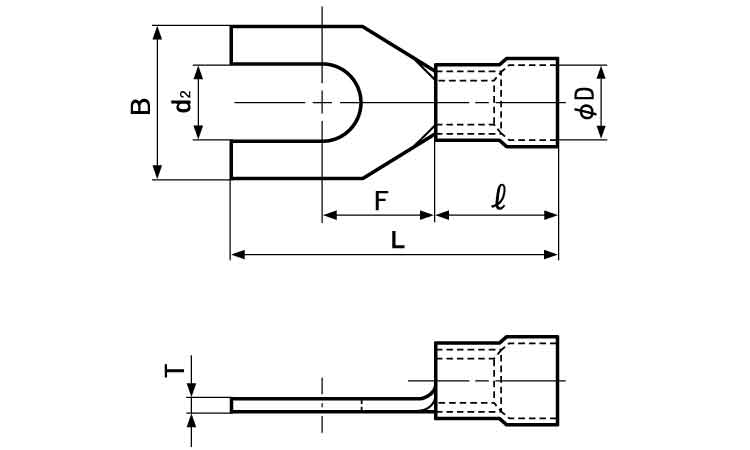 絶縁角先開形Ｆ形　ＦＶ＊－Ｂ＊Ａ図面