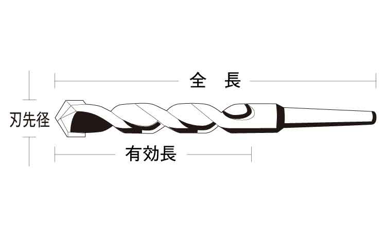 コンクリドリルテーパー軸（石材用図面