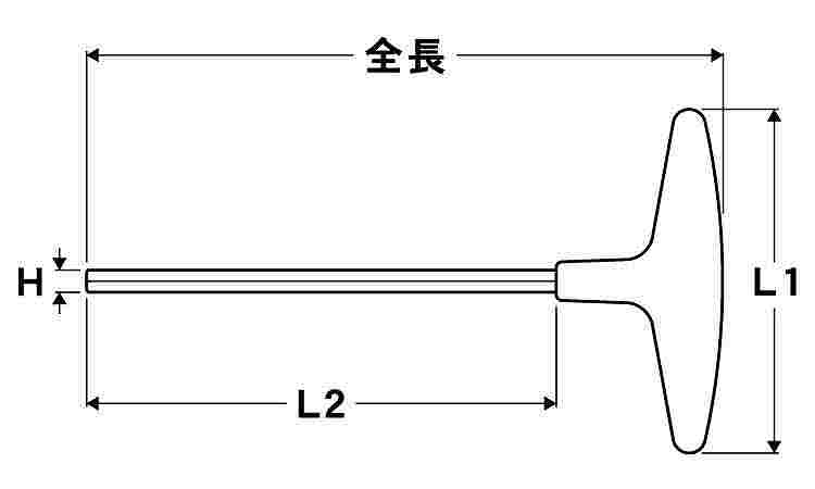 Ｔ型六角棒スパナ０１８－＊セット図面