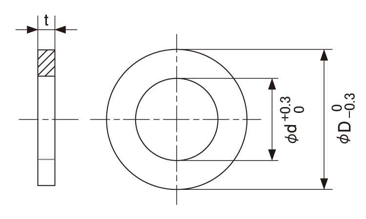 シムワッシャー（Ｔ＝１．０図面