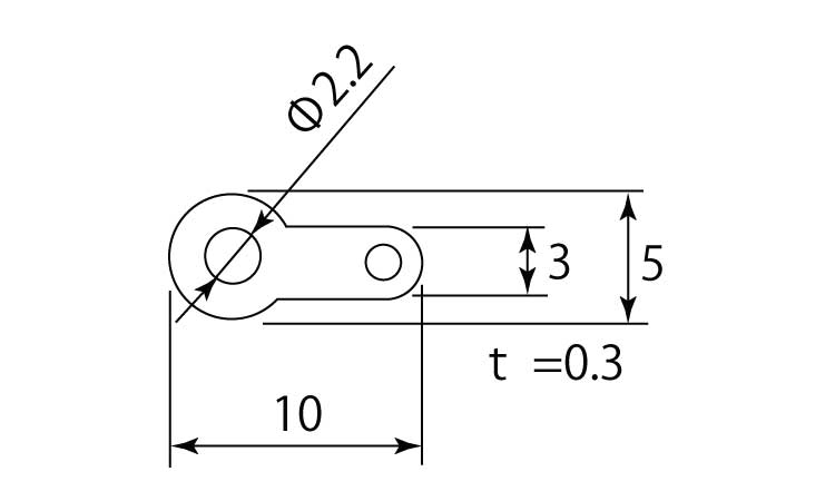 ラグ端子　Ｂ１　（堀内発條製図面