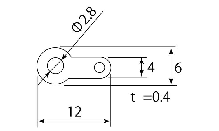 ラグ端子　Ｂ２　（堀内発條製図面