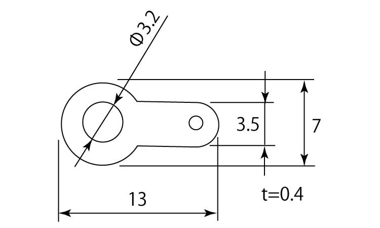 ラグ端子　Ｂ４　（堀内発條製図面