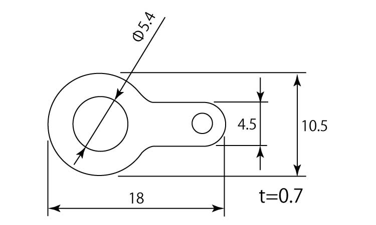 ラグ端子　Ｂ７　（堀内発條製図面