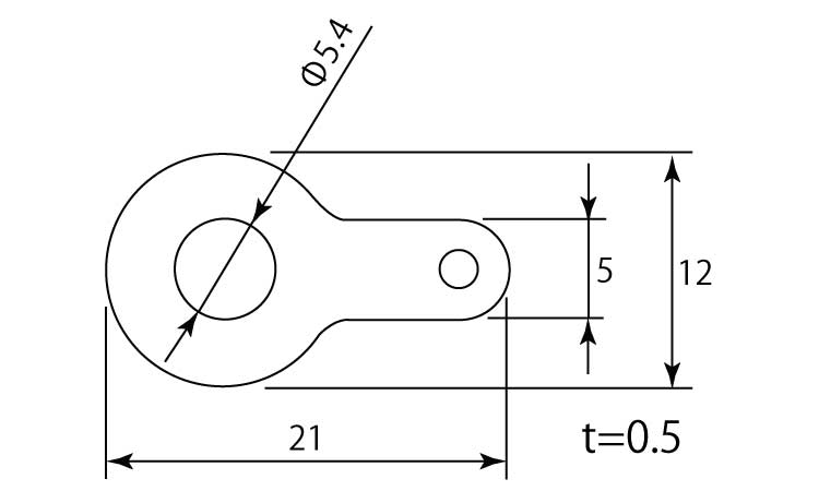 ラグ端子　Ｂ８　（堀内発條製図面