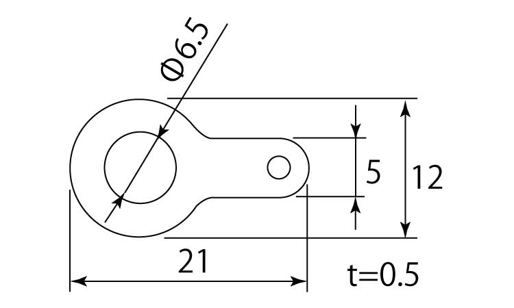 ラグ端子　Ｂ９　（堀内発條製図面