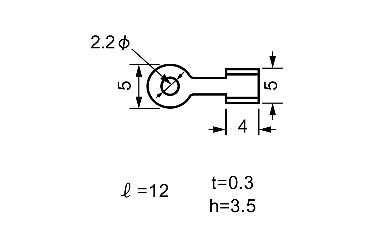 ラグ端子　Ｃ１　（堀内発條製図面