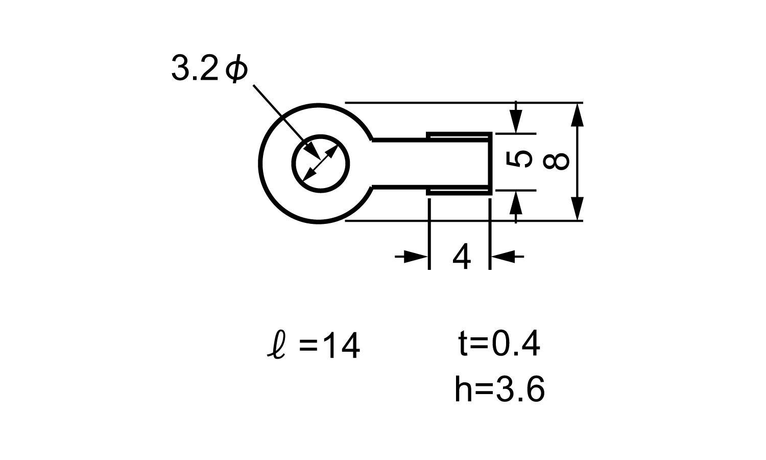 ラグ端子　Ｃ３　（堀内発條製図面