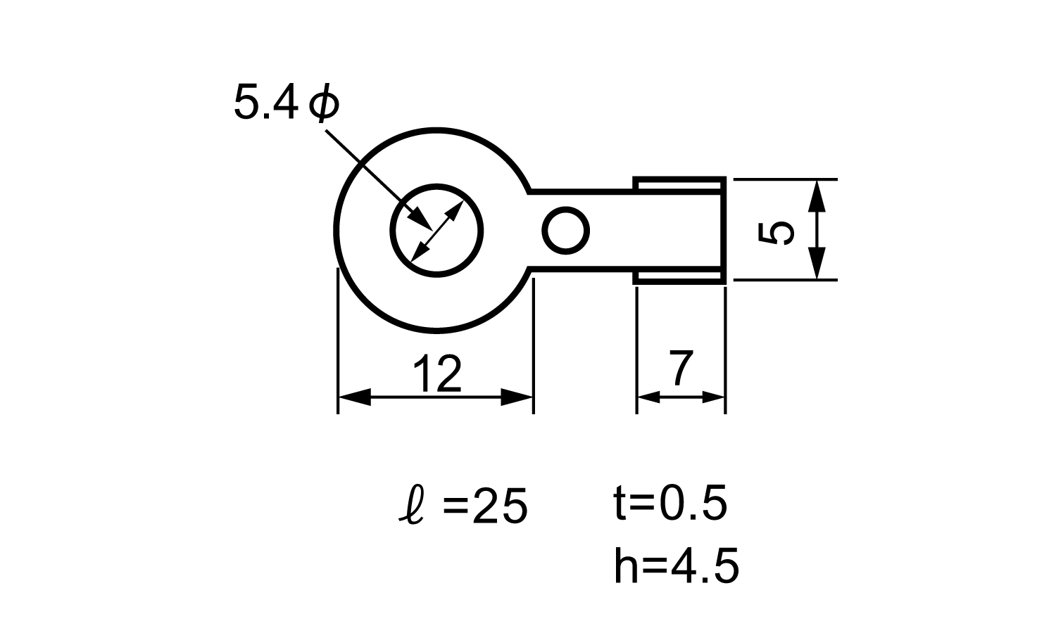 ラグ端子　Ｃ９　（堀内発條製図面