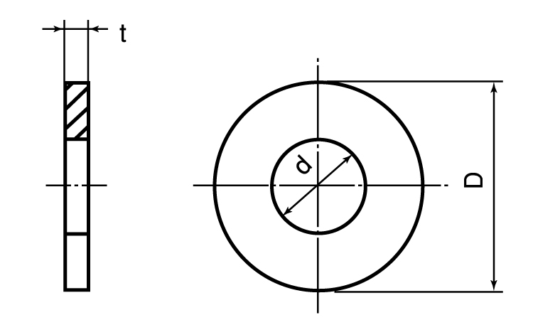 ワッシャー（ＪＩＳ（薄口（輸入品図面
