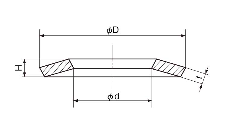 皿ばね座金（ＪＩＳ２（軽荷重用図面