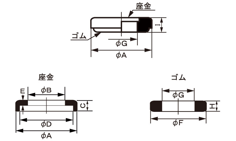 パッキングＷ（ＳＭ・シリコンゴム図面