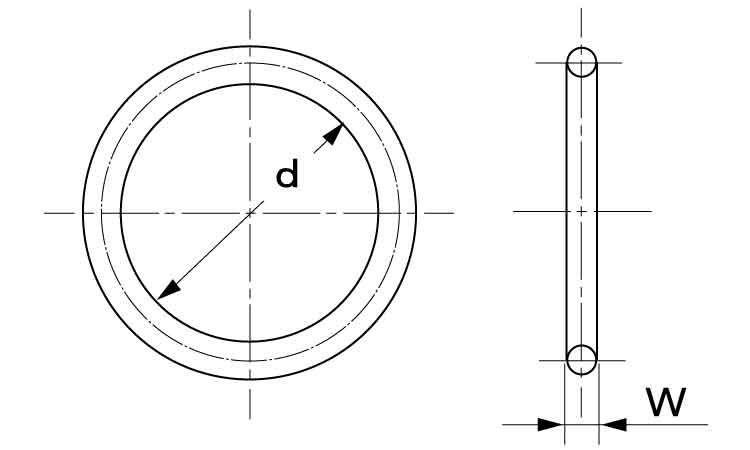 Ｏリング　４Ｄ－Ｖ図面