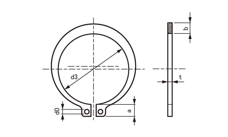 Ｃ形止め輪（軸用（特殊発條図面