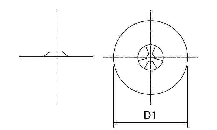 三ツ爪スピードワッシャ（軸用図面