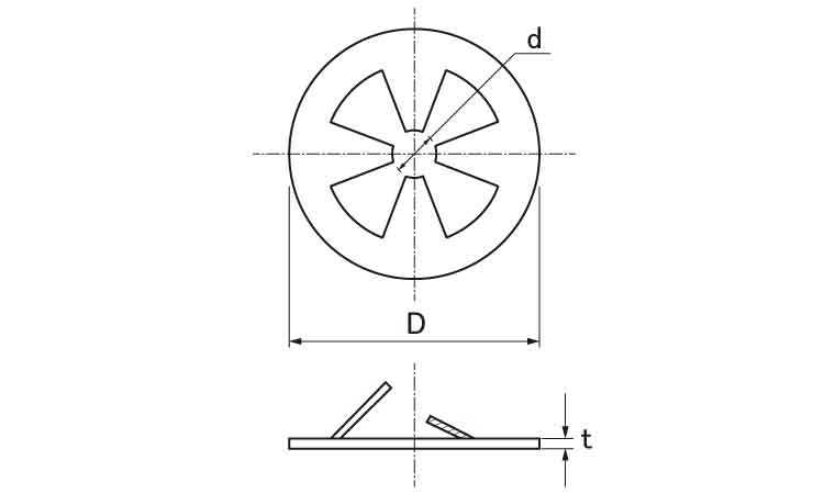 抜け止めワッシャー（ねじ用図面