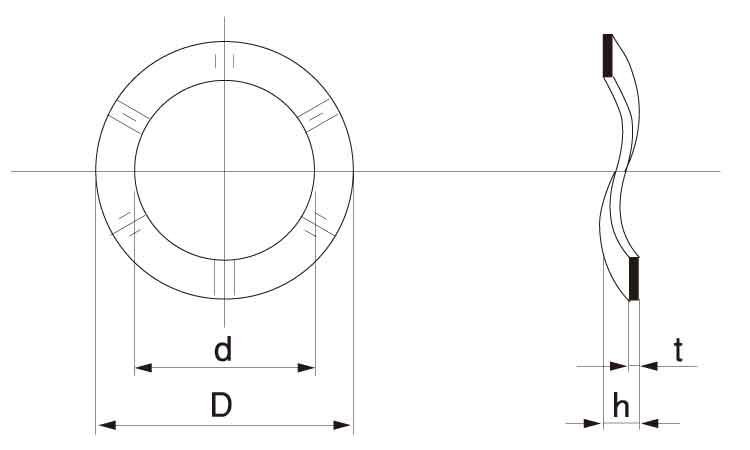 ウェーブワッシャ（標準・ＩＷＴ図面