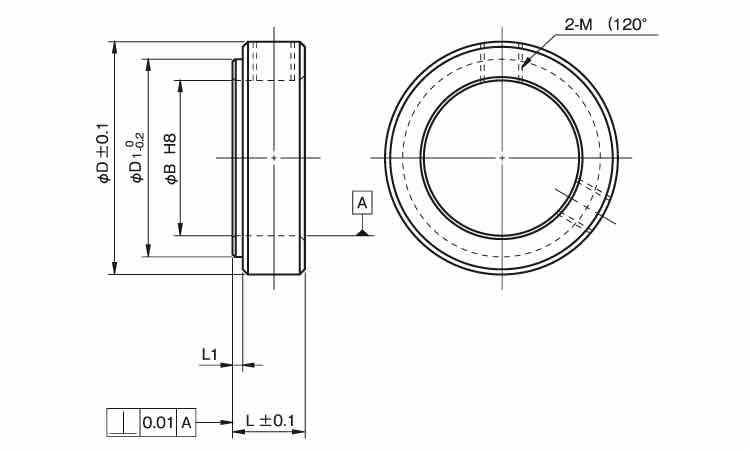 セットカラー　ベアリング固定用図面