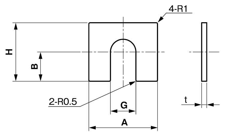 ベース用シム（１溝ＰＢ用ＵＣＰＡ図面