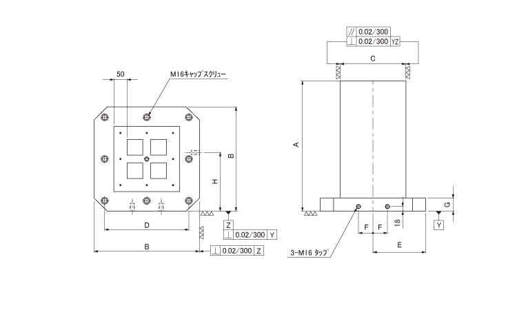 ＭＣ用四面ロングジグＢ（ＳＪＢＬ図面