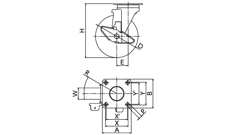 中荷重低騒音仕様自在Ｊ２Ｆ－Ｓ型図面