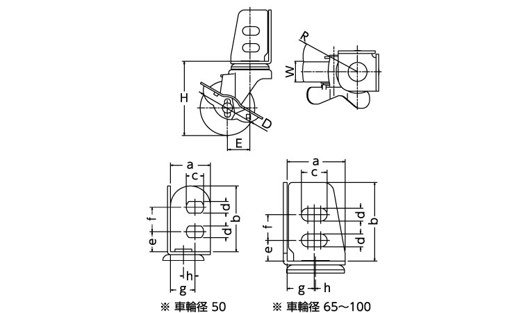 軽荷重自在ストッパーＳＡ－ＤＳ型図面
