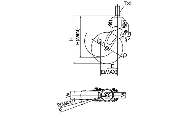 自在車ねじ込ＮＰＴ３Ｍ１２Ｘ３５図面
