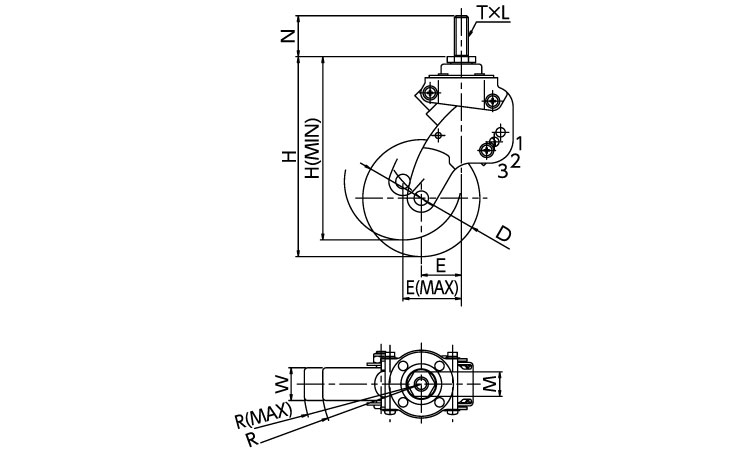 自在ねじ込みＳＫＹ－Ｔ１　Ｍ１２図面