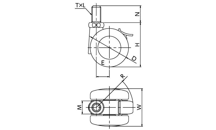 事務自在ねじ込ストッパＰ型Ｍ１２図面