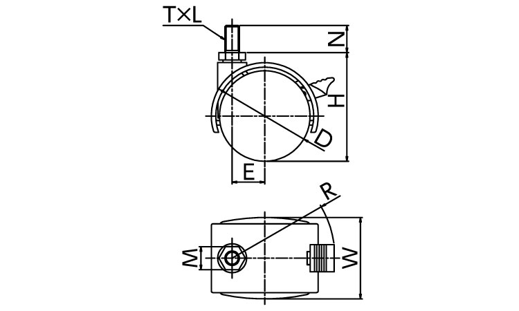 事務自在ねじ込ストッパＰＴ　Ｍ８図面