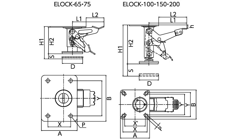 台車固定機能付　ＥＬＯＣＫ型図面