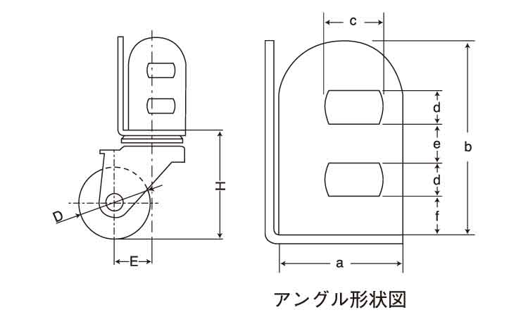 自在キャスター（ストッパ付（ＡＮ図面