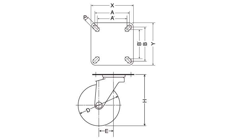 自在ストッパー付　ＳＴＭ　Ｗ－３図面
