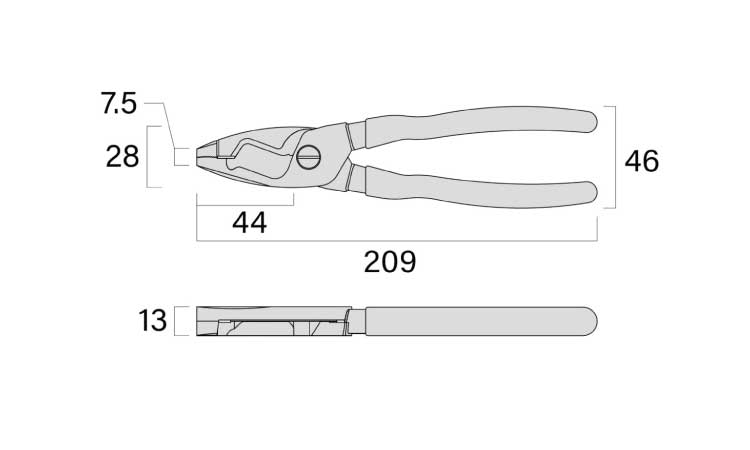ケーブルペンチ　２００ＭＭ図面