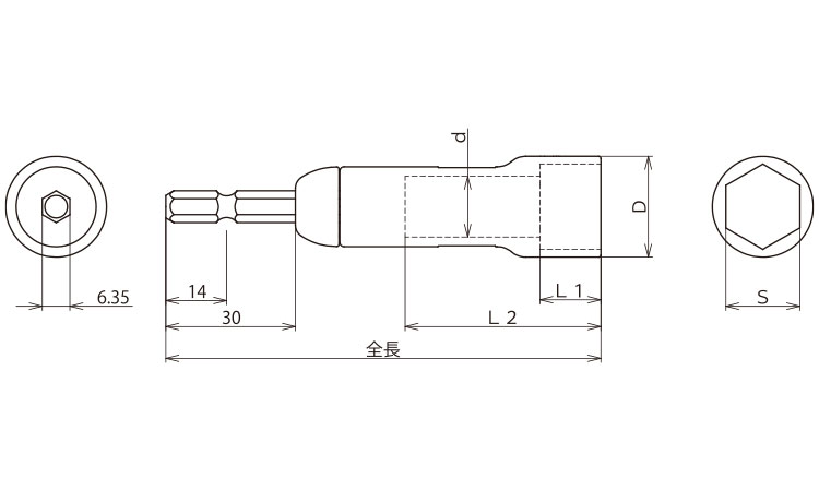 ストロックＳソケット（高耐久６角図面