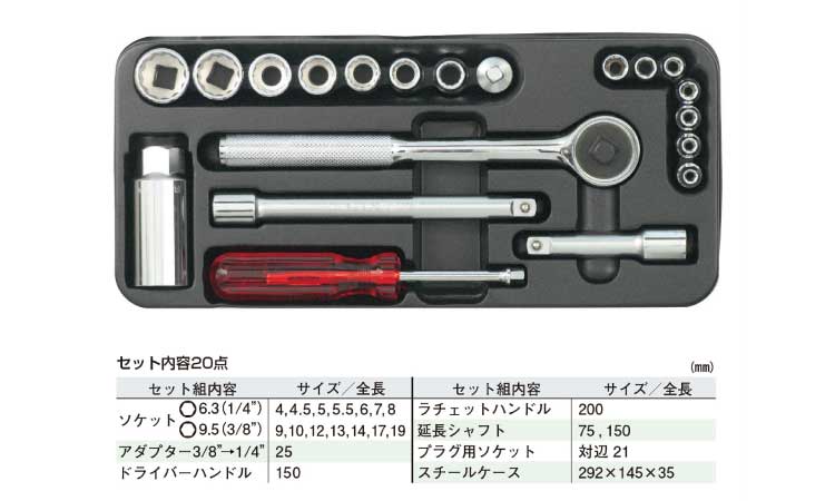ソケットレンチセットＴＳＷ－３図面