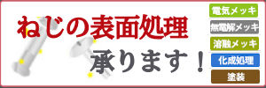 ねじの表面処理、メッキ、化成処理、塗装。